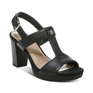 Giani Bernini Women's Paulette Faux Leather T-Strap Block Heel, Black Size 6M